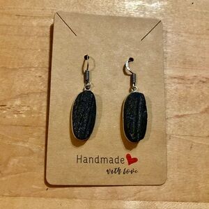 Beautiful Sparkly Black Tourmaline Earrings - 925 Stamped
